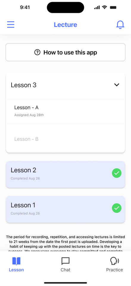 Lecture Tab - Assigned