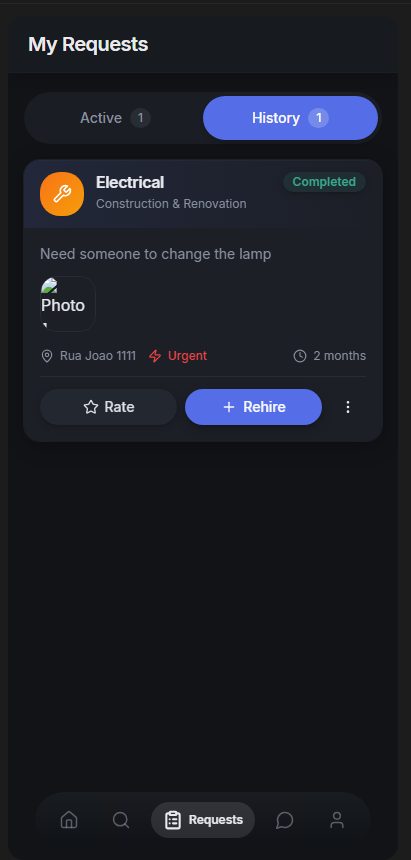 Full request history