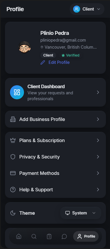 User profile