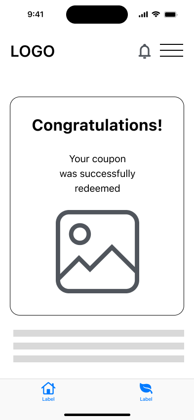 Redemption confirmation