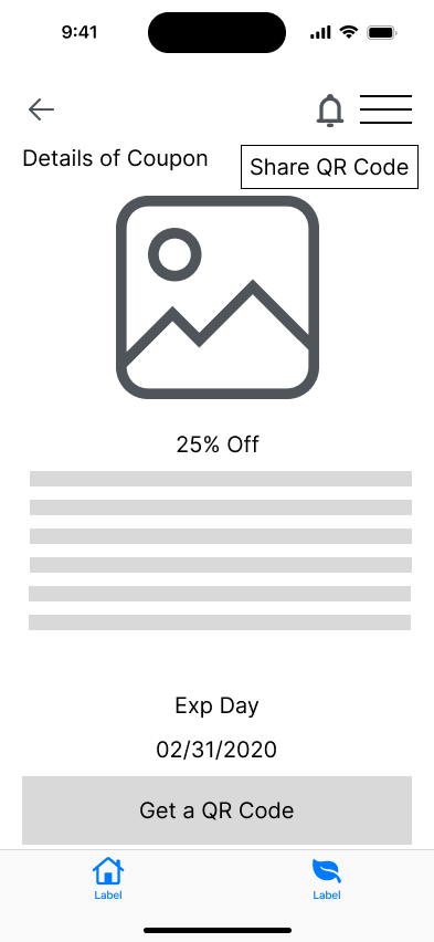 Coupon details & QR