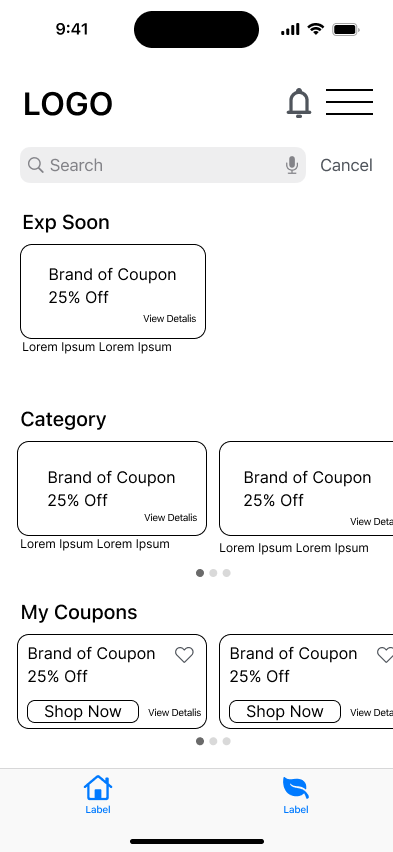 Home, coupon hub