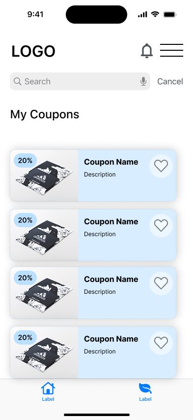 Saved coupons